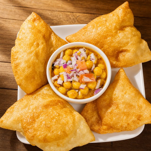Chole Batura with Curry.