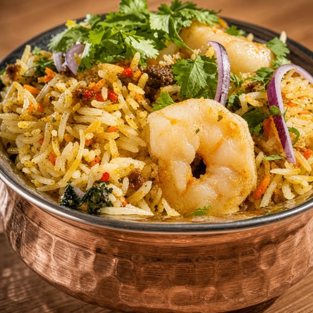 Shrimp Biryani.